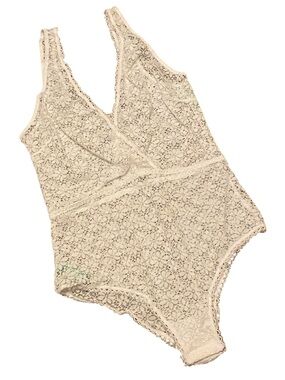Honeydew Intimates White Lace V-Neck Bodysuit - White Samantha Bodysuit